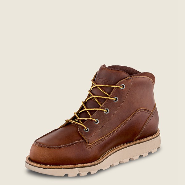 Mens Red Wing Traction Tred Lite - Waterproof Soft Toe Chukka - Work Boots Brown - TIG902317